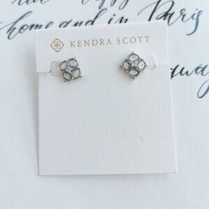 Kendra Scott Dira Stone Silver Ivory Mix Stud Earrings